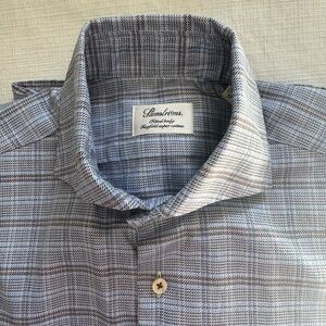 Stenstroms Sweden Stylish Blue Plaid Men's Button Down Shirt 15.5 Medium